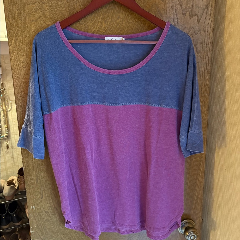 Another Love Blue and Purple Short Sleeve Top